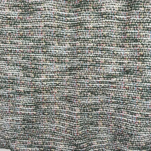 Loft Green Multi-color Tweed Top Women Petite Size MP Long Sleeve Elastic Hem - Picture 5 of 6